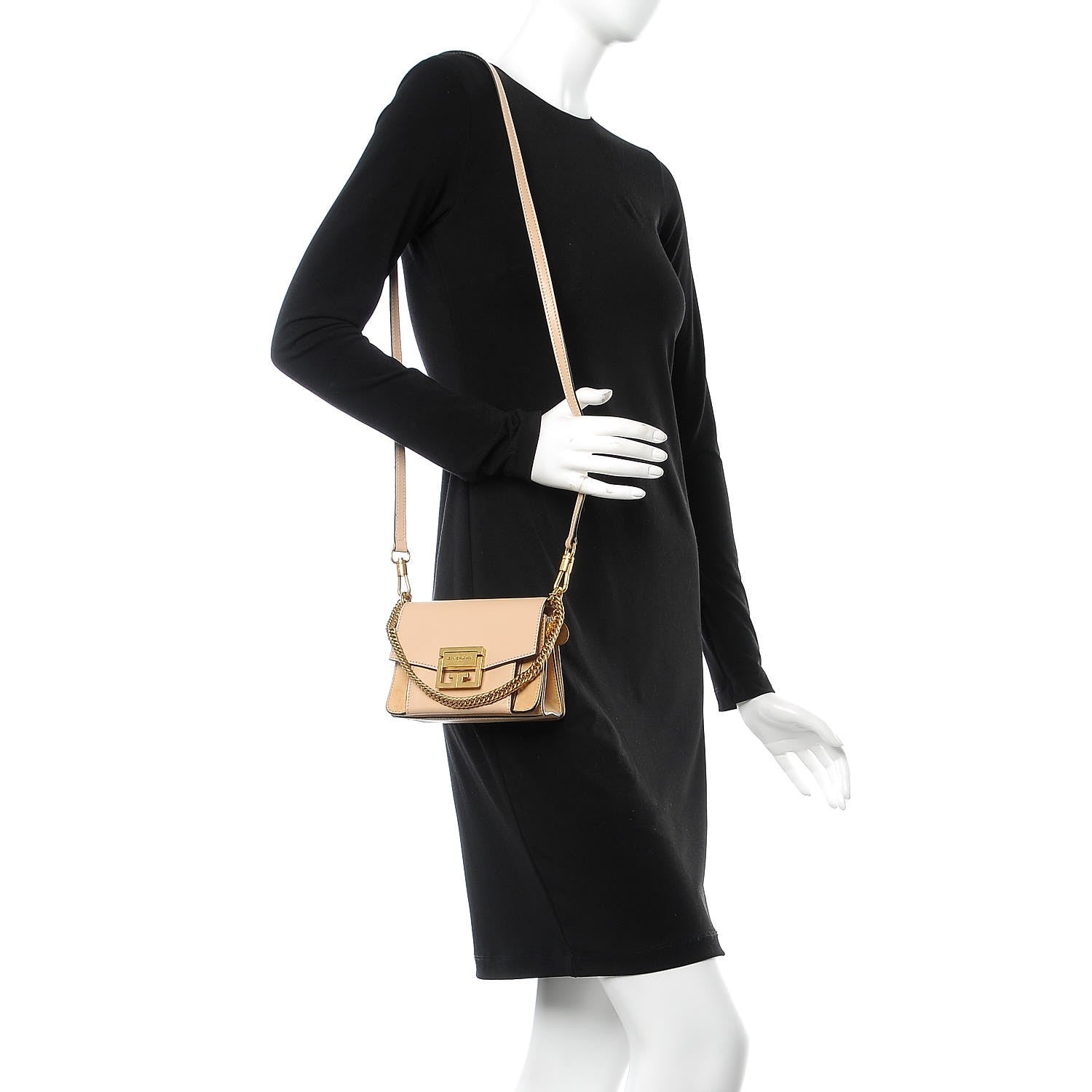 Givenchy Goatskin Suede Mini GV3 Shoulder Bag Nude 2 of 6