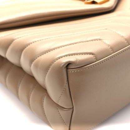 Saint Laurent Calfskin Y Quilted Monogram Medium Loulou Chain Satchel Dark Beige 10 of 12