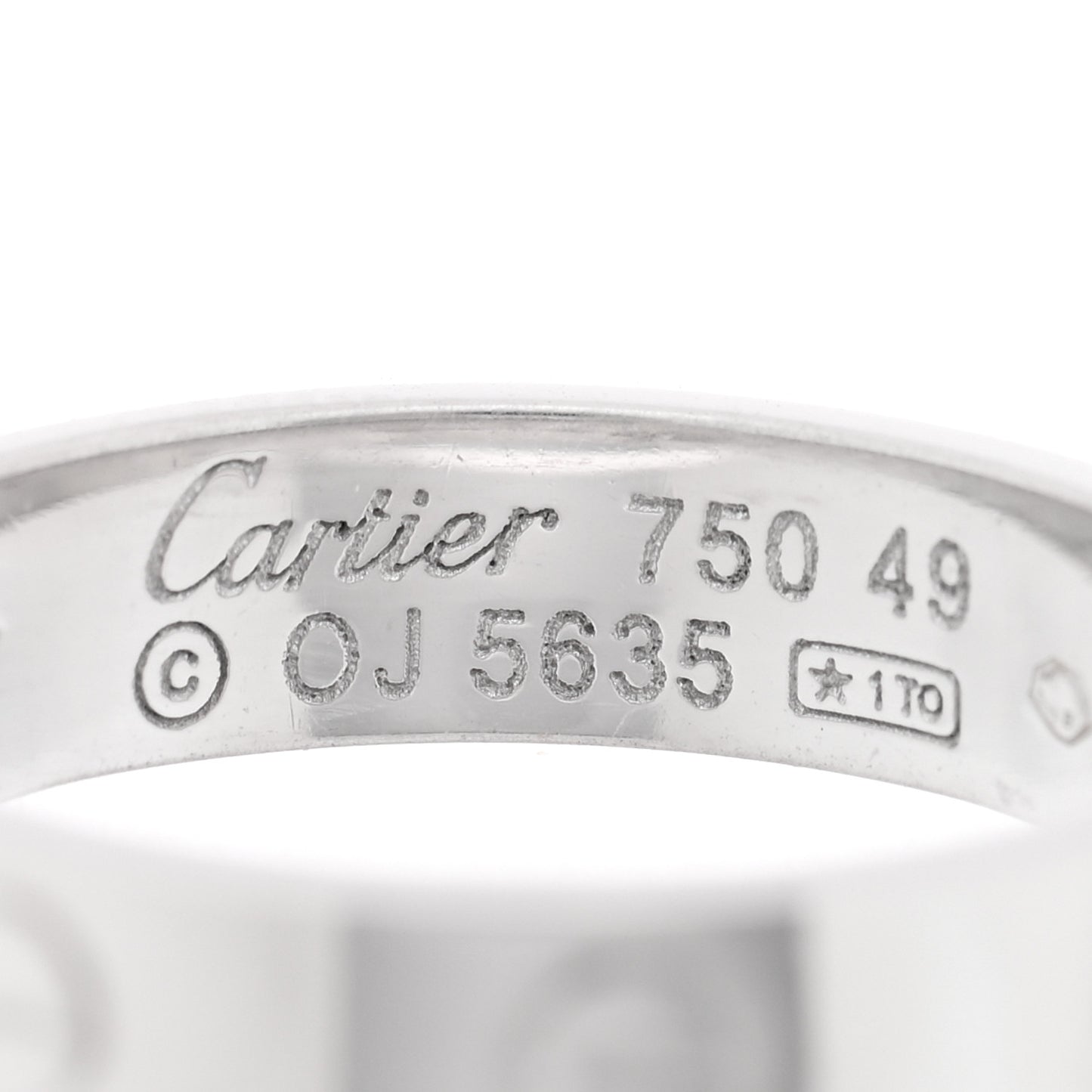 18K White Gold Diamond 4mm LOVE Wedding Band Ring 49 5