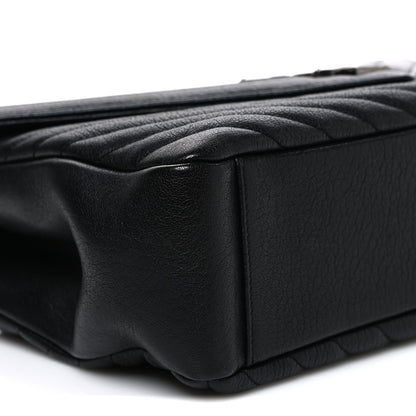 Saint Laurent Sheepskin Matelasse Chevron Monogram Large College Satchel Black 8 of 9