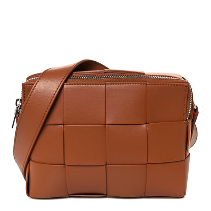 Bottega Veneta Lambskin Maxi Intrecciato Cassette Camera Bag Caramel 1 of 9