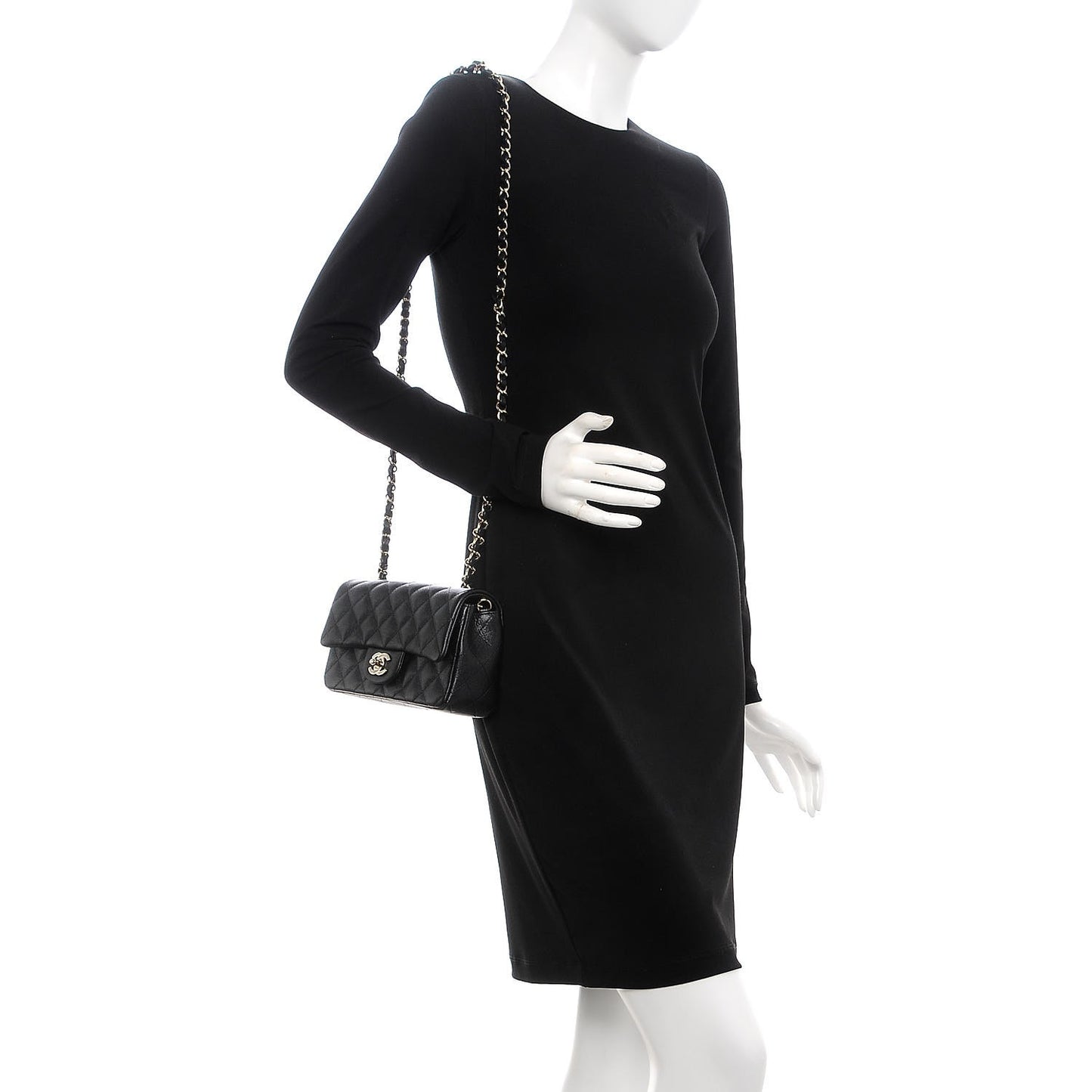 Caviar Quilted Mini Rectangular Flap Black
