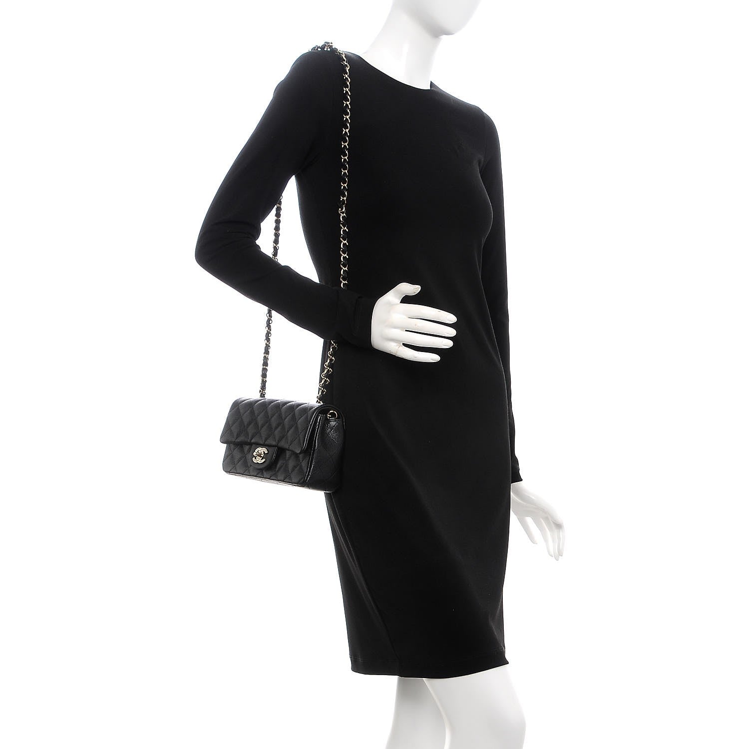 Chanel Caviar Quilted Mini Rectangular Flap Black 2 of 8