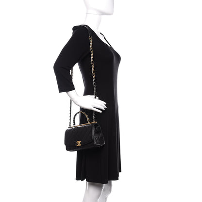 Chanel Lambskin Quilted La Parisienne Top Handle Flap Black 2 of 12