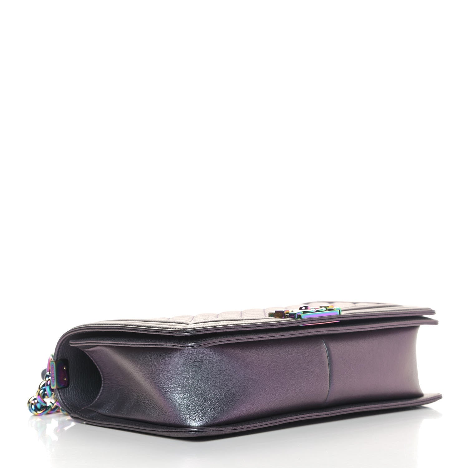 Chanel Iridescent Goatskin Quilted New Medium Boy Flap Purple 3 of 4