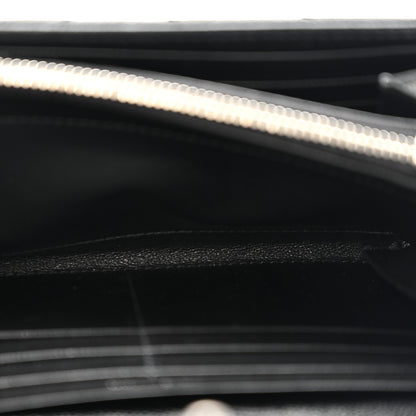 Saint Laurent Grain De Poudre Matelasse Chevron Monogram Flap Wallet Black 12 of 18
