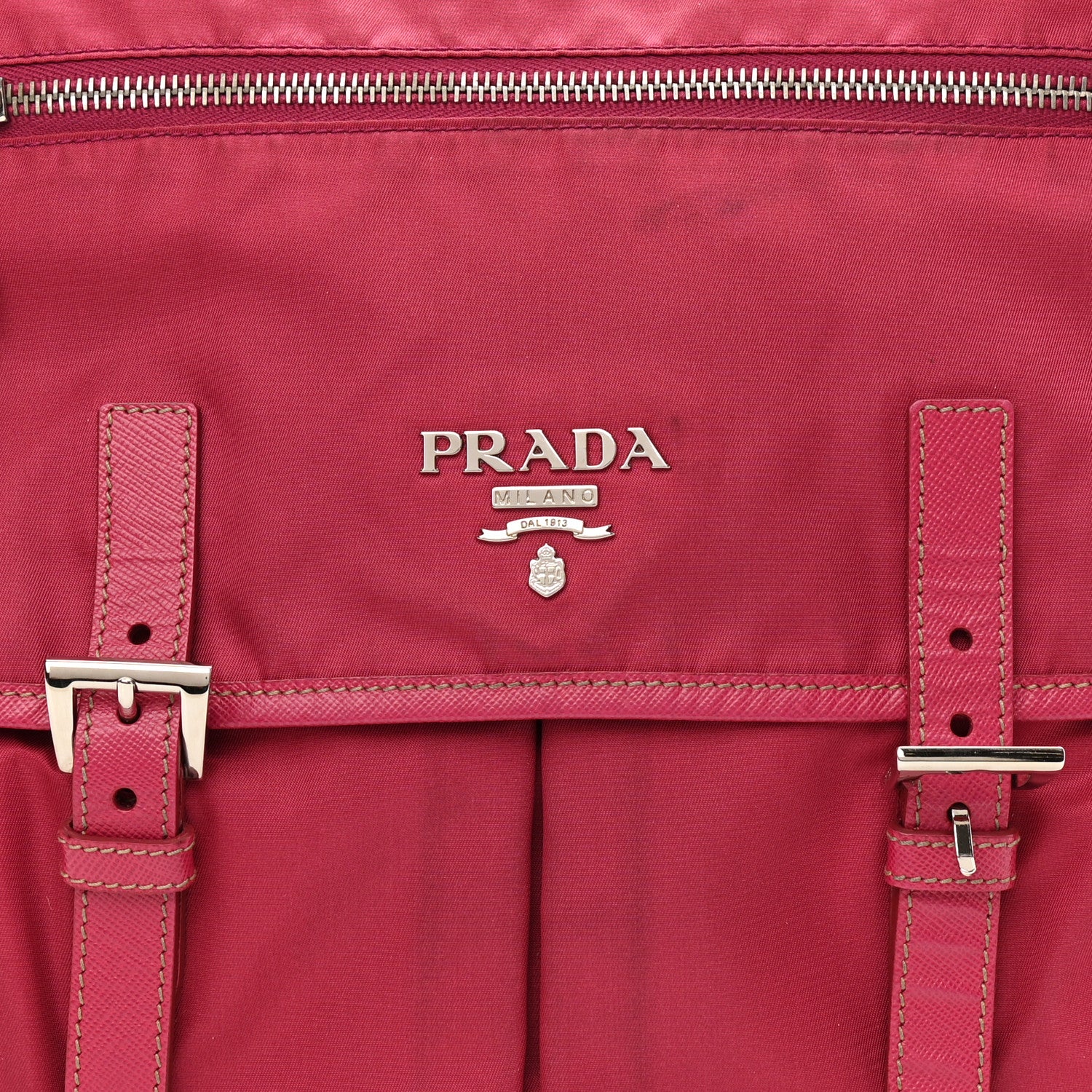 Prada Tessuto Nylon Saffiano Messenger Bag Ibisco 9 of 16
