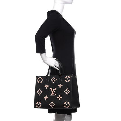 Louis Vuitton Empreinte Monogram Giant Onthego MM Black Beige 3 of 12