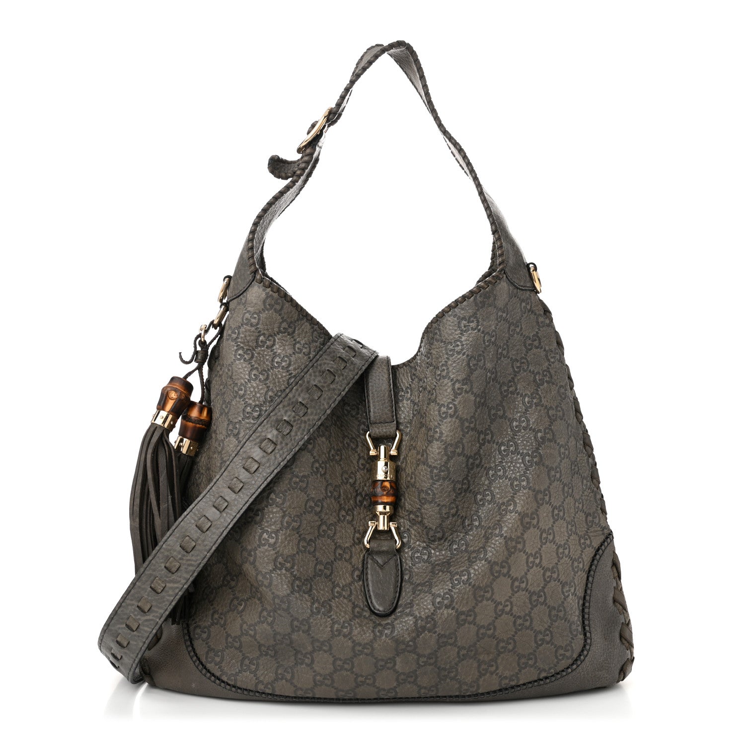 Gucci Guccissima Large New Jackie Hobo Military 1 of 10