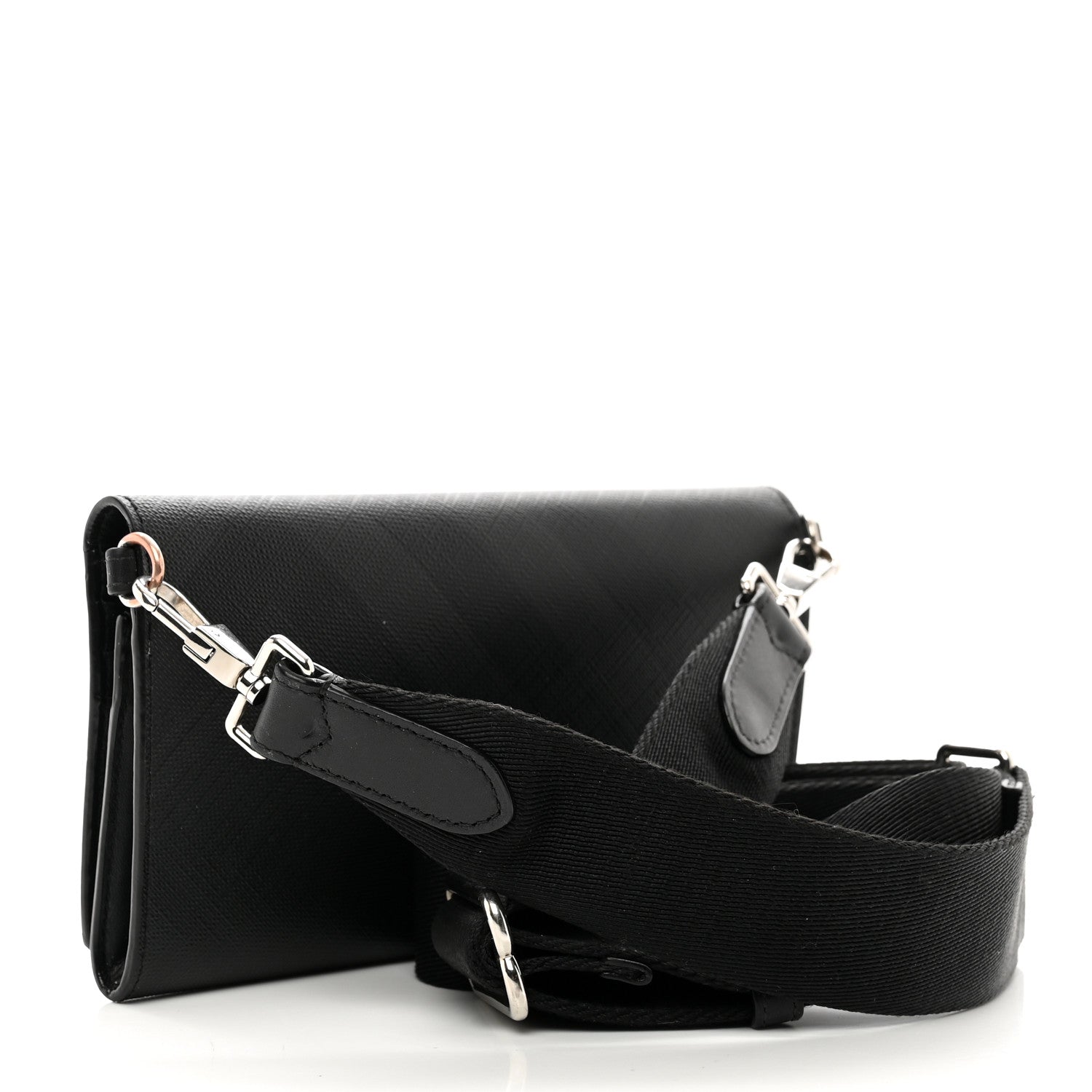 Burberry London Check Wallet with Detachable Strap Charcoal 3 of 9