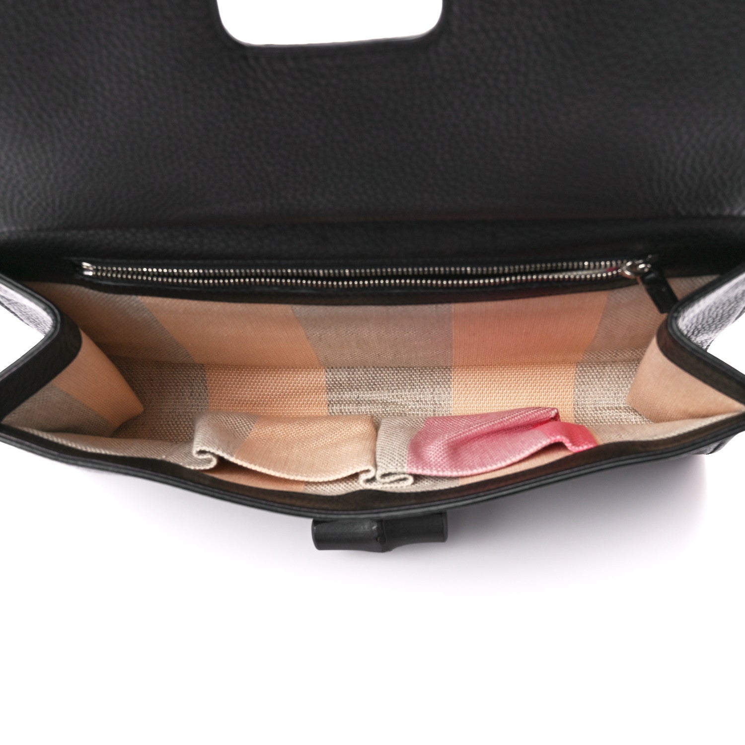 Gucci Pebbled Calfskin Bamboo Daily Clutch Black 5 of 13