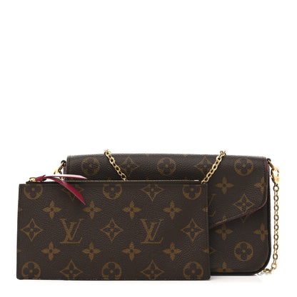 Louis Vuitton Monogram Pochette Felicie Chain Wallet Fuchsia 3 of 16