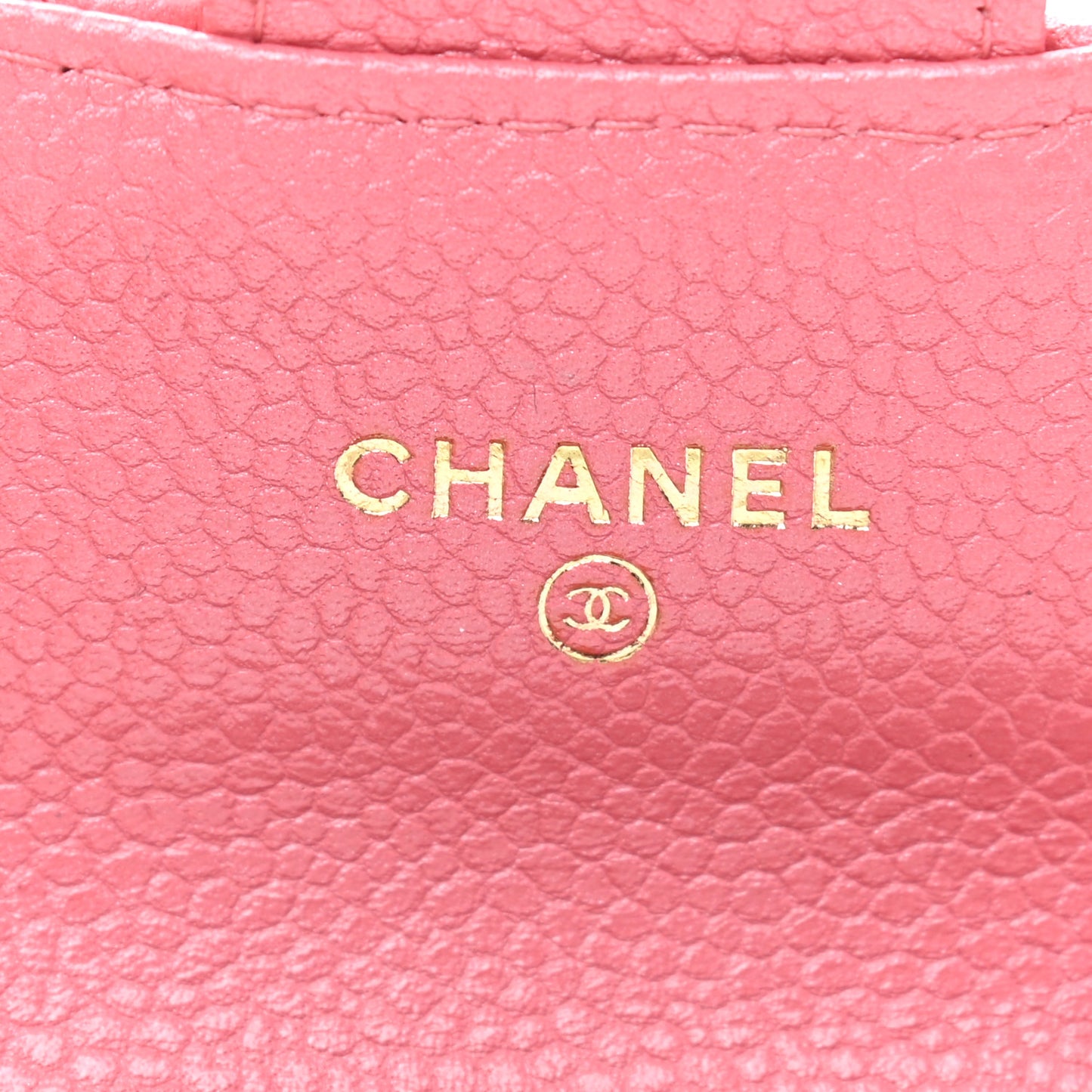 Caviar Quilted Flap Card Holder Wallet Pink