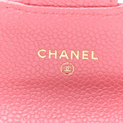 Chanel Caviar Quilted Flap Card Holder Wallet Pink 6 of 9