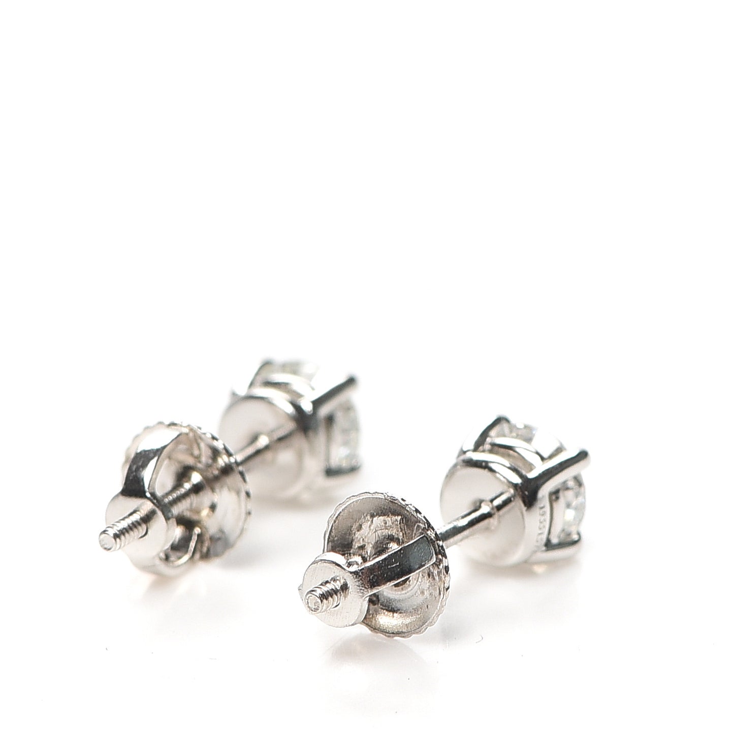 Platinum Diamond .92ctw Round Solitaire Earrings