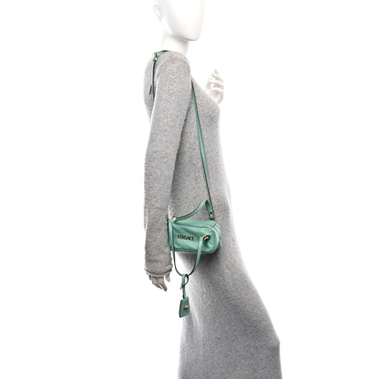 Versace Lambskin Mini Tag Bowling Bag Turquoise 2 of 9
