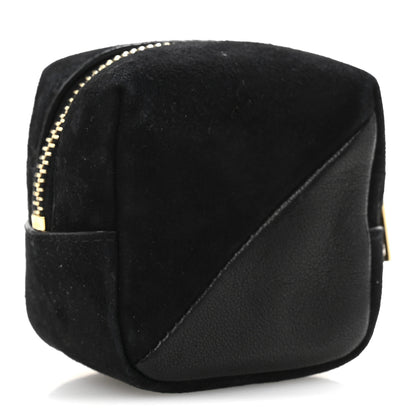 Saint Laurent Suede Lambskin Jaime Cube Charm Keychain Black 3 of 10
