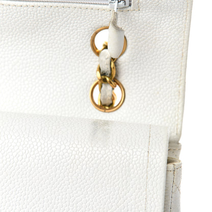 Chanel Caviar Quilted Medium Double Flap White 14 of 21