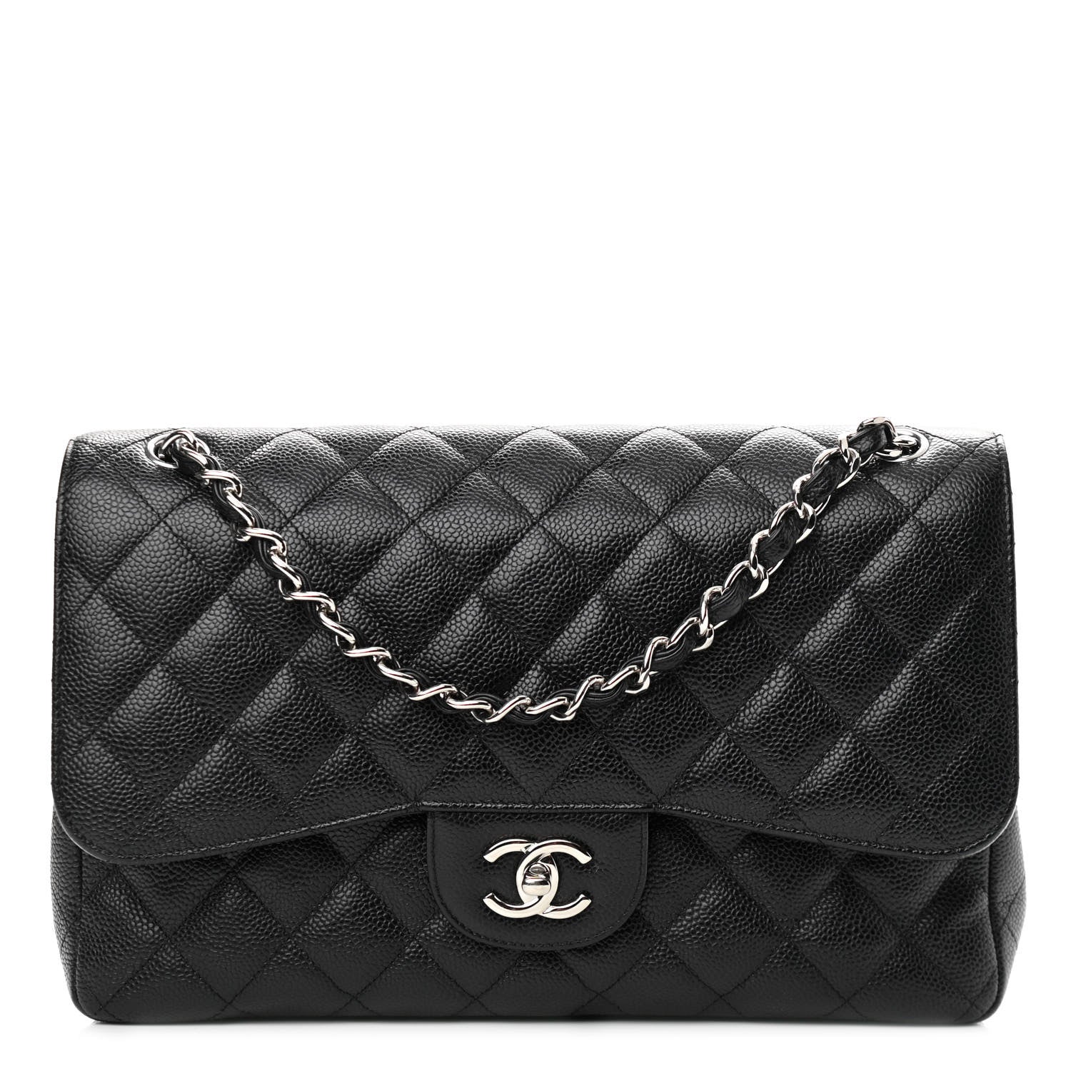 Chanel Caviar Quilted Jumbo Double Flap Black 1 of 12