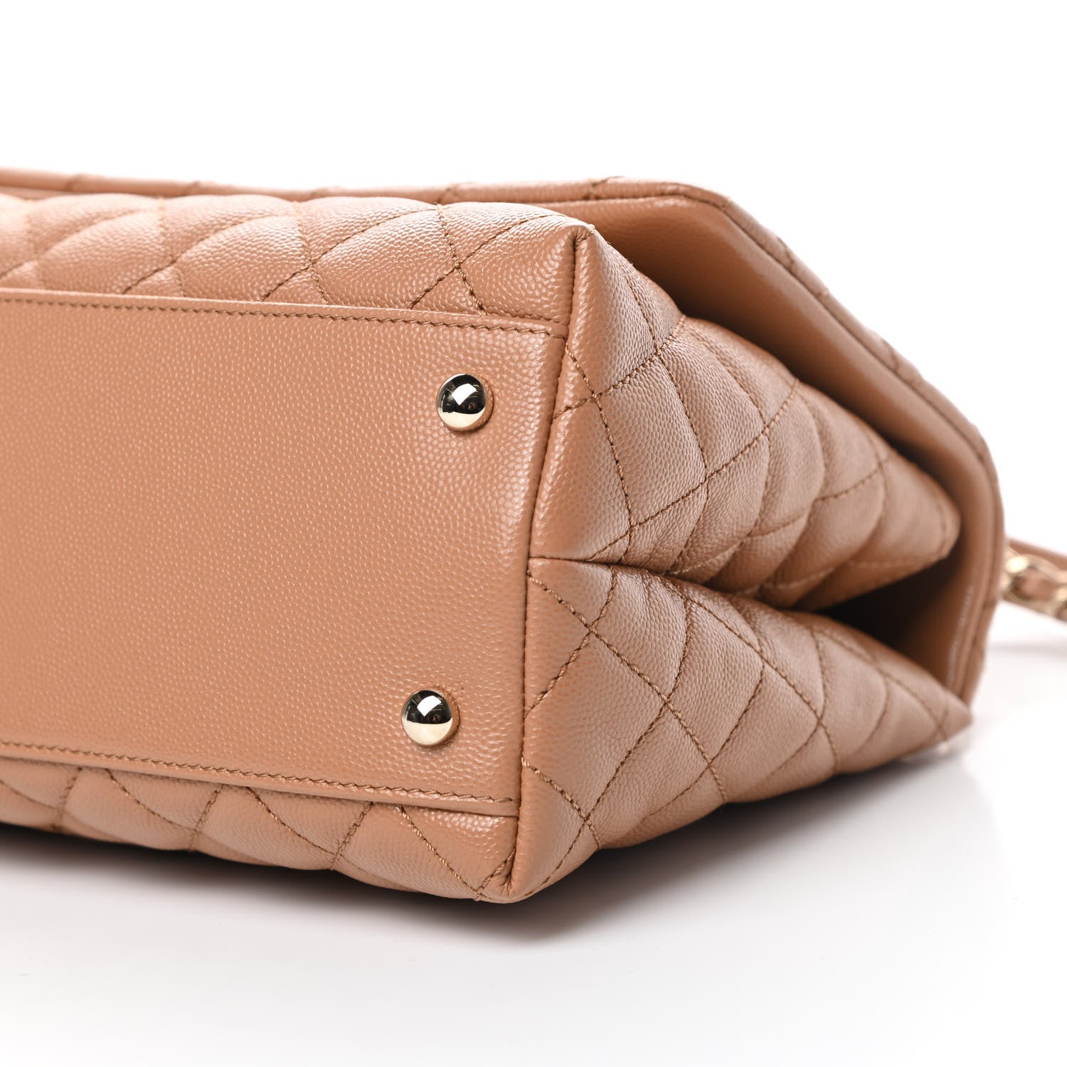 Chanel Caviar Quilted Small Coco Handle Flap Brown 10 of 11