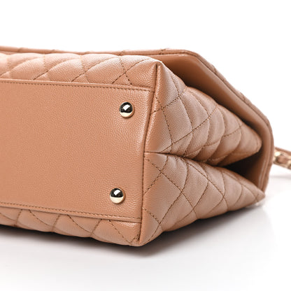Chanel Caviar Quilted Small Coco Handle Flap Brown 10 of 11