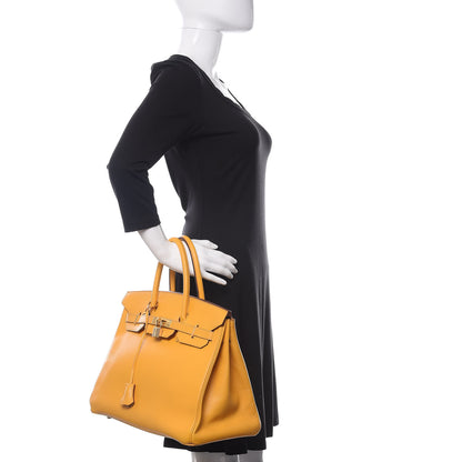 Hermes Epsom Birkin 35 Jaune Ambre 2 of 34