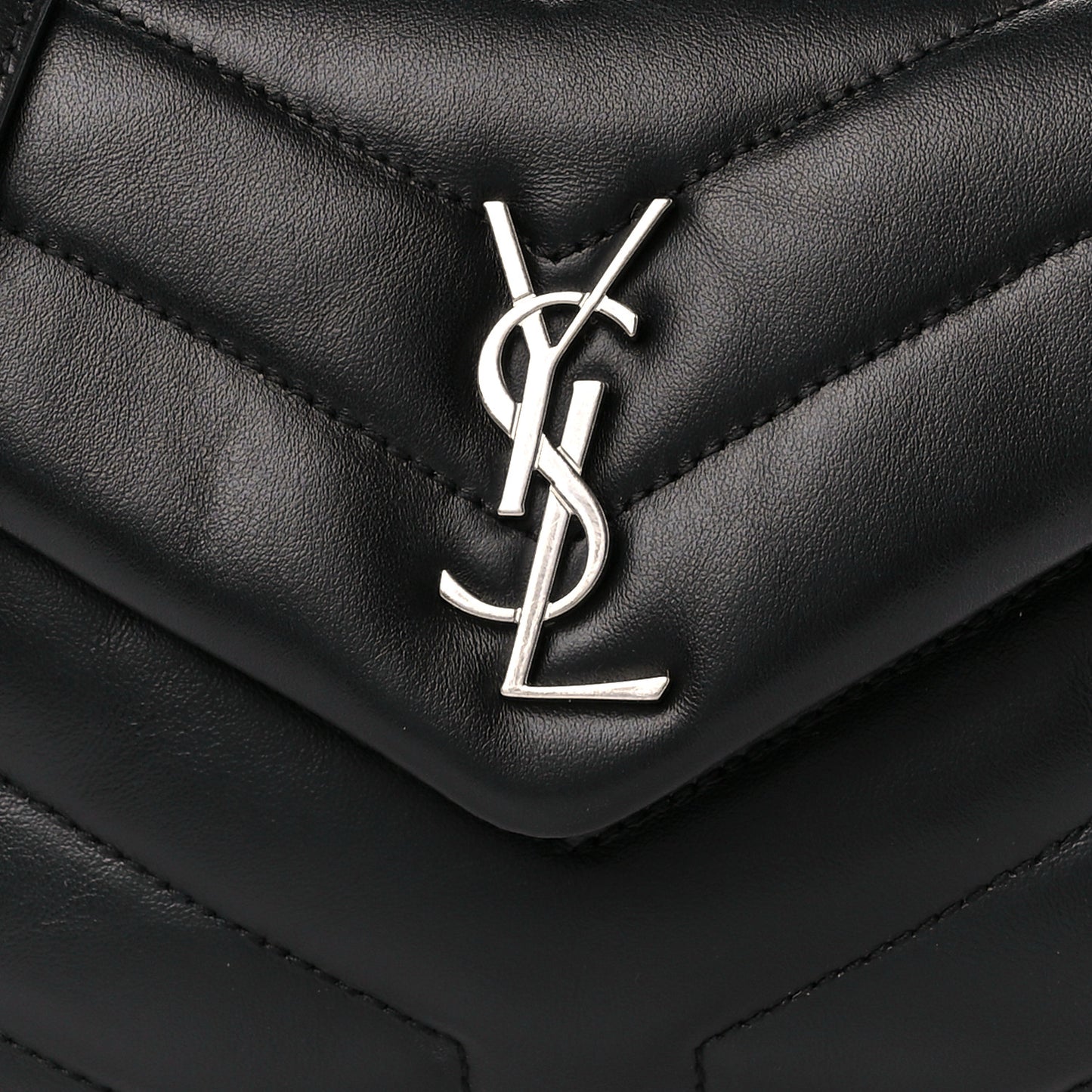 Calfskin Y Quilted Monogram Toy Loulou Crossbody Bag Black