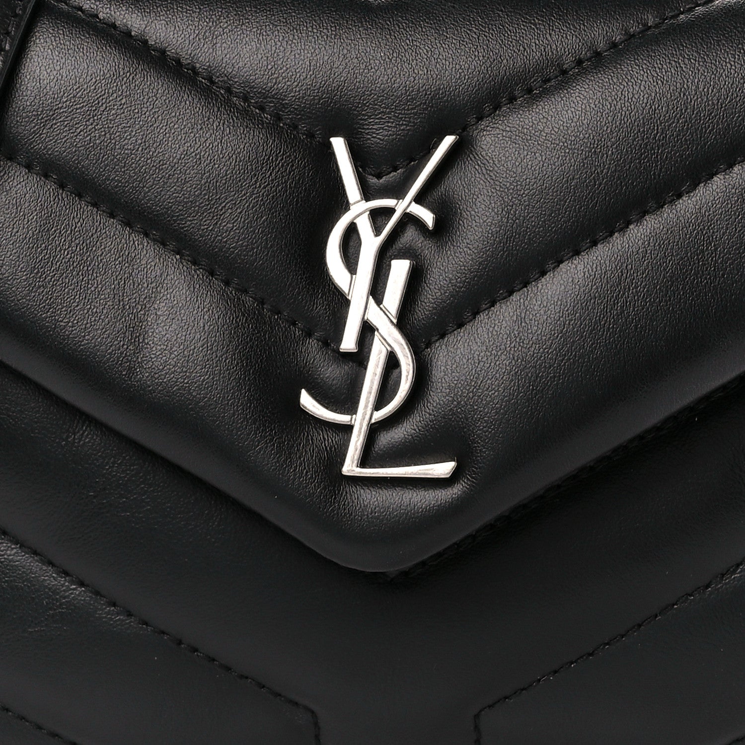 Saint Laurent Calfskin Y Quilted Monogram Toy Loulou Crossbody Bag Black 9 of 12