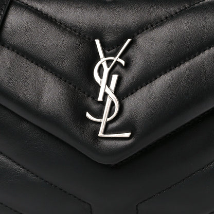 Saint Laurent Calfskin Y Quilted Monogram Toy Loulou Crossbody Bag Black 9 of 12
