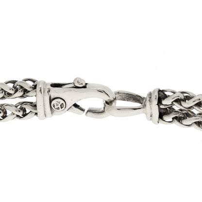 David Yurman Sterling Silver 14K Yellow Gold Black Onyx Double Wheat Chain Necklace 6 of 6
