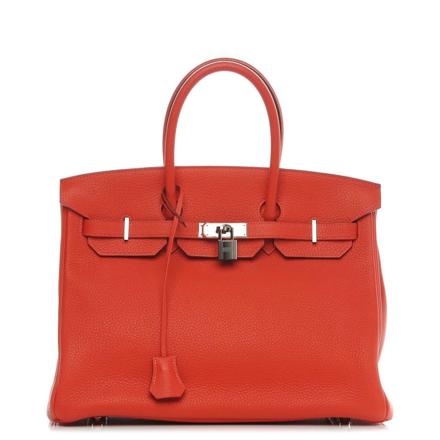 Taurillon Clemence Birkin 35 Rouge Pivoine