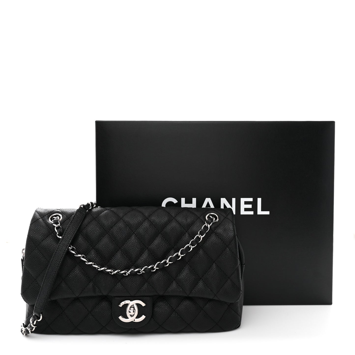 Caviar Quilted Jumbo Easy Flap Black
