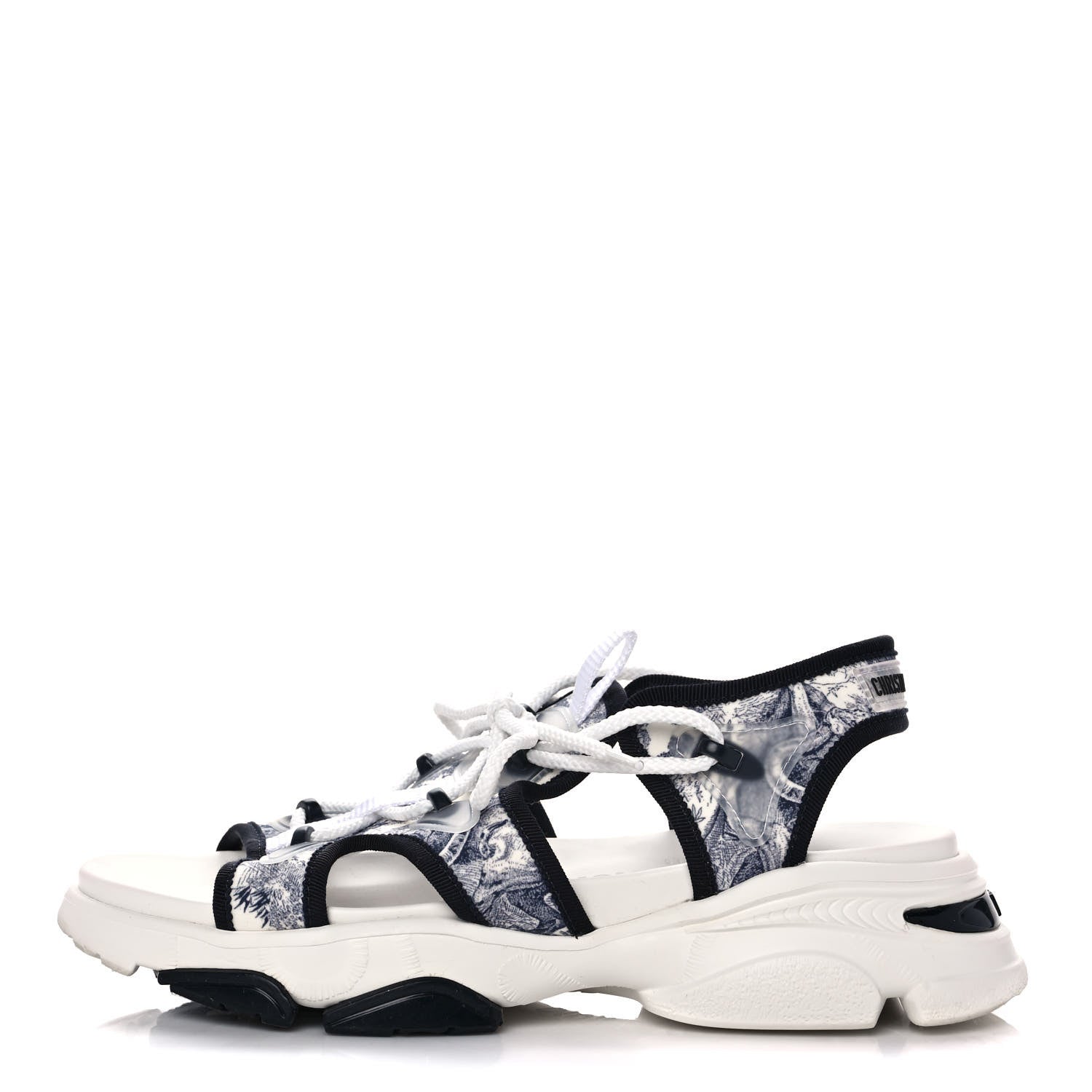 Christian Dior Technical Fabric Toile de Jouy D-Connect Sandals 38 Blue 1 of 10