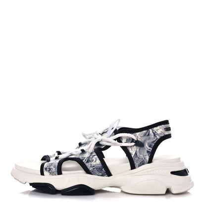 Christian Dior Technical Fabric Toile de Jouy D-Connect Sandals 38 Blue 1 of 10