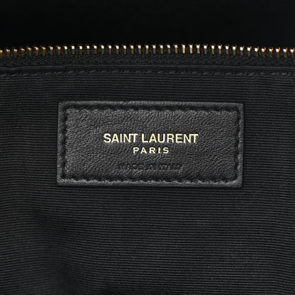 Saint Laurent Grain de Poudre Matelasse Chevron Medium Tribeca Shopping Bag Black 7 of 13