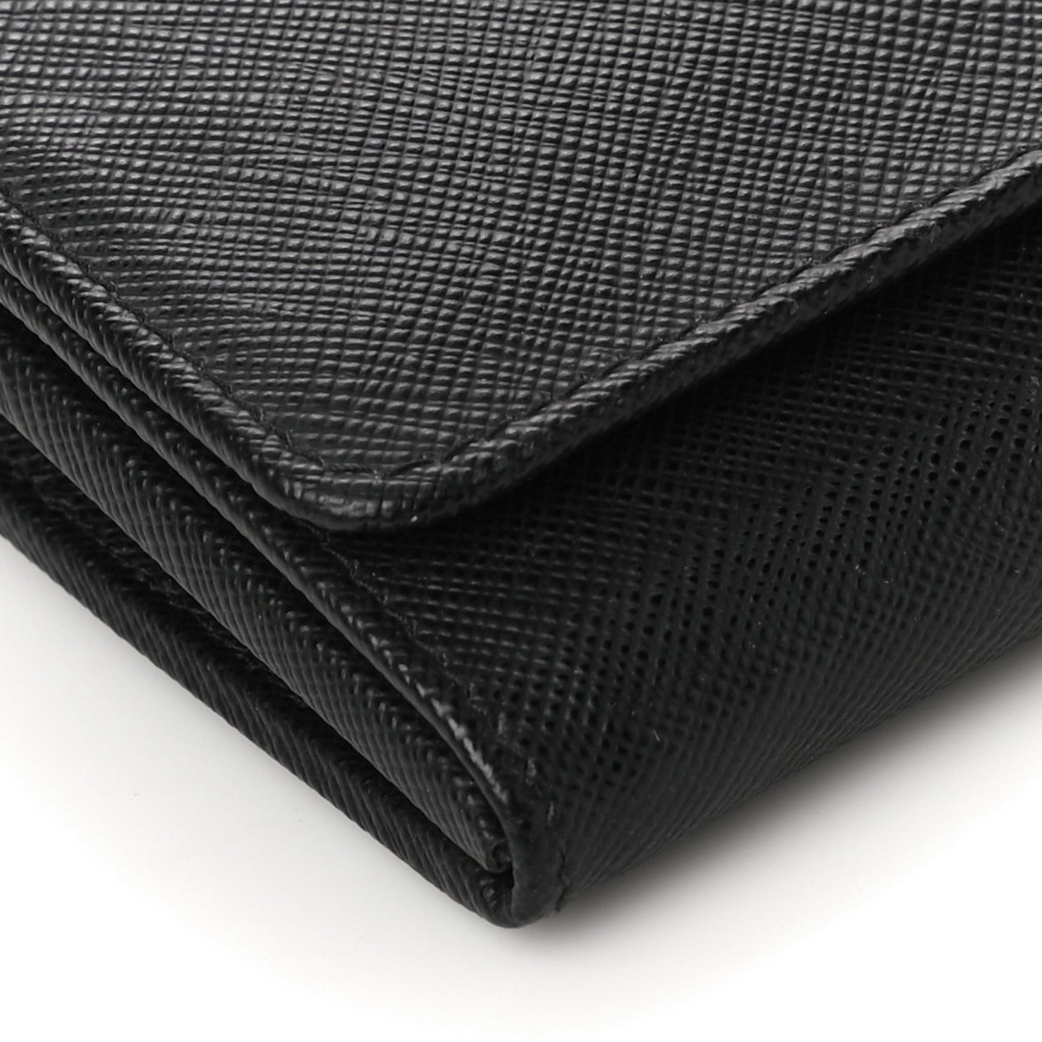 Prada Saffiano Metal Continental Flap Wallet Black Fuoco 9 of 11