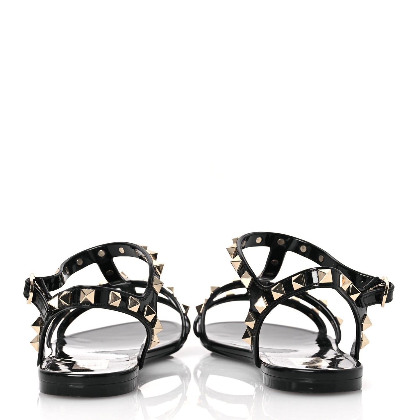 PVC Jelly Rockstud Caged Sandals 39 Black