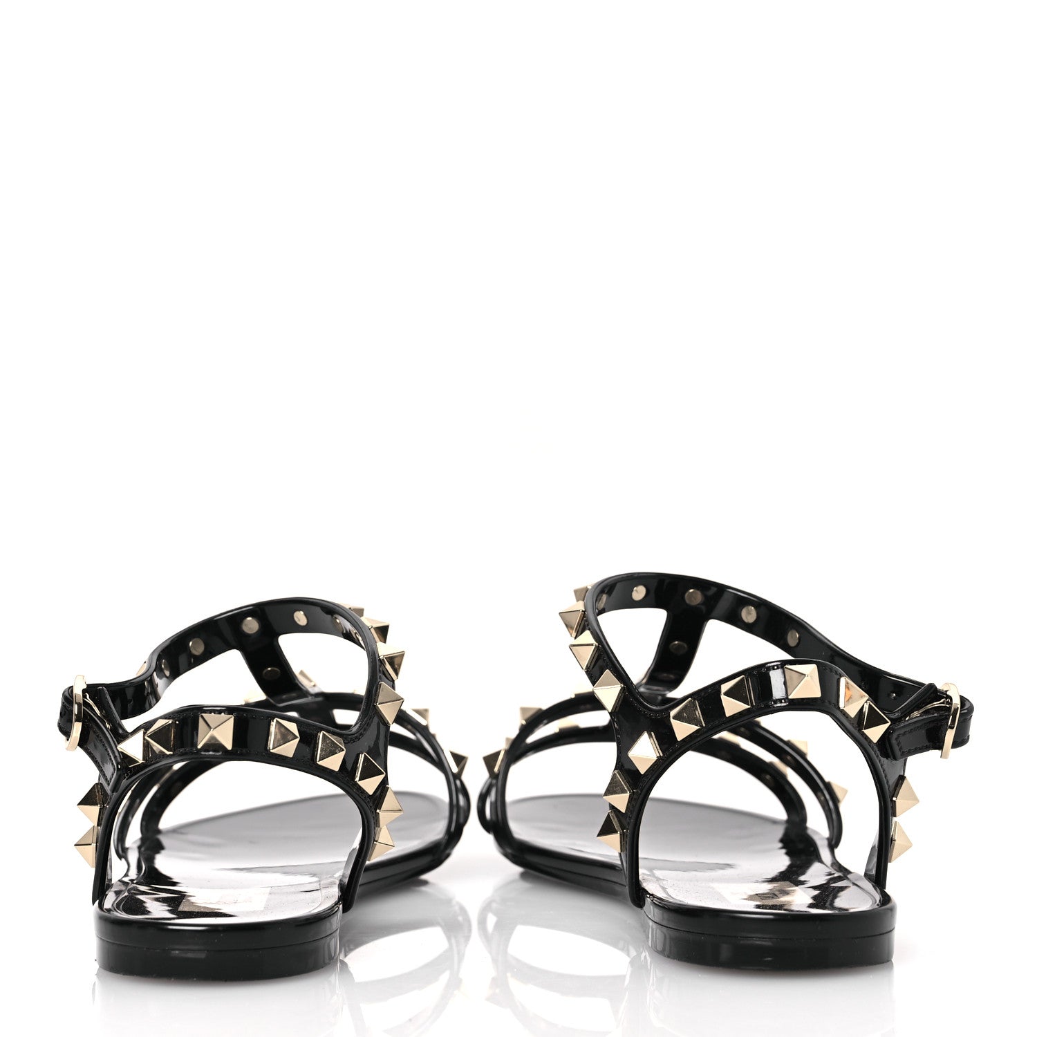 Valentino Garavani PVC Jelly Rockstud Caged Sandals 39 Black 6 of 9