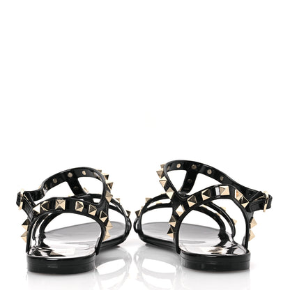Valentino Garavani PVC Jelly Rockstud Caged Sandals 39 Black 6 of 9