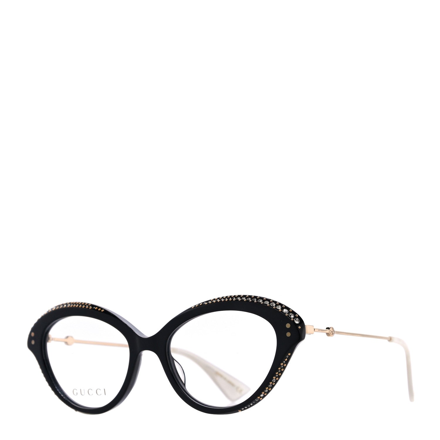 Gucci Crystal Cat Eye Glasses GG0215O Black 1 of 7