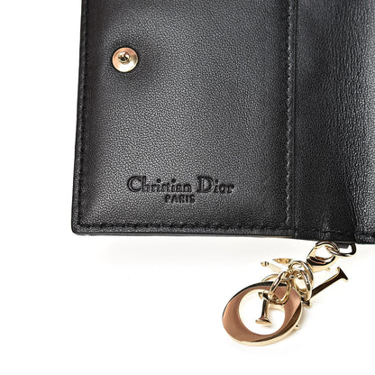 Christian Dior Lambskin Cannage Small Lady Dior Flap Card Holder Black 6 of 8