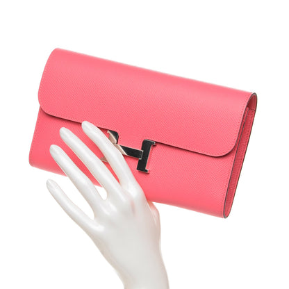 Hermes Epsom Constance Long Wallet Rose Azalee 2 of 7