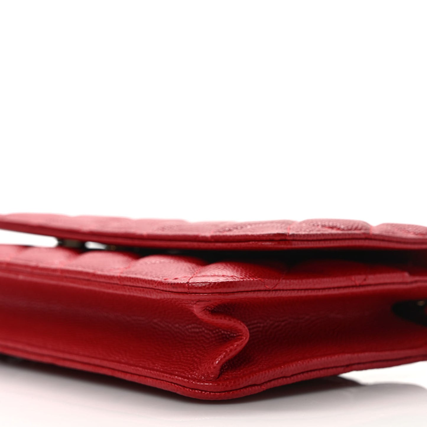 Caviar Quilted Wallet On Chain WOC Red