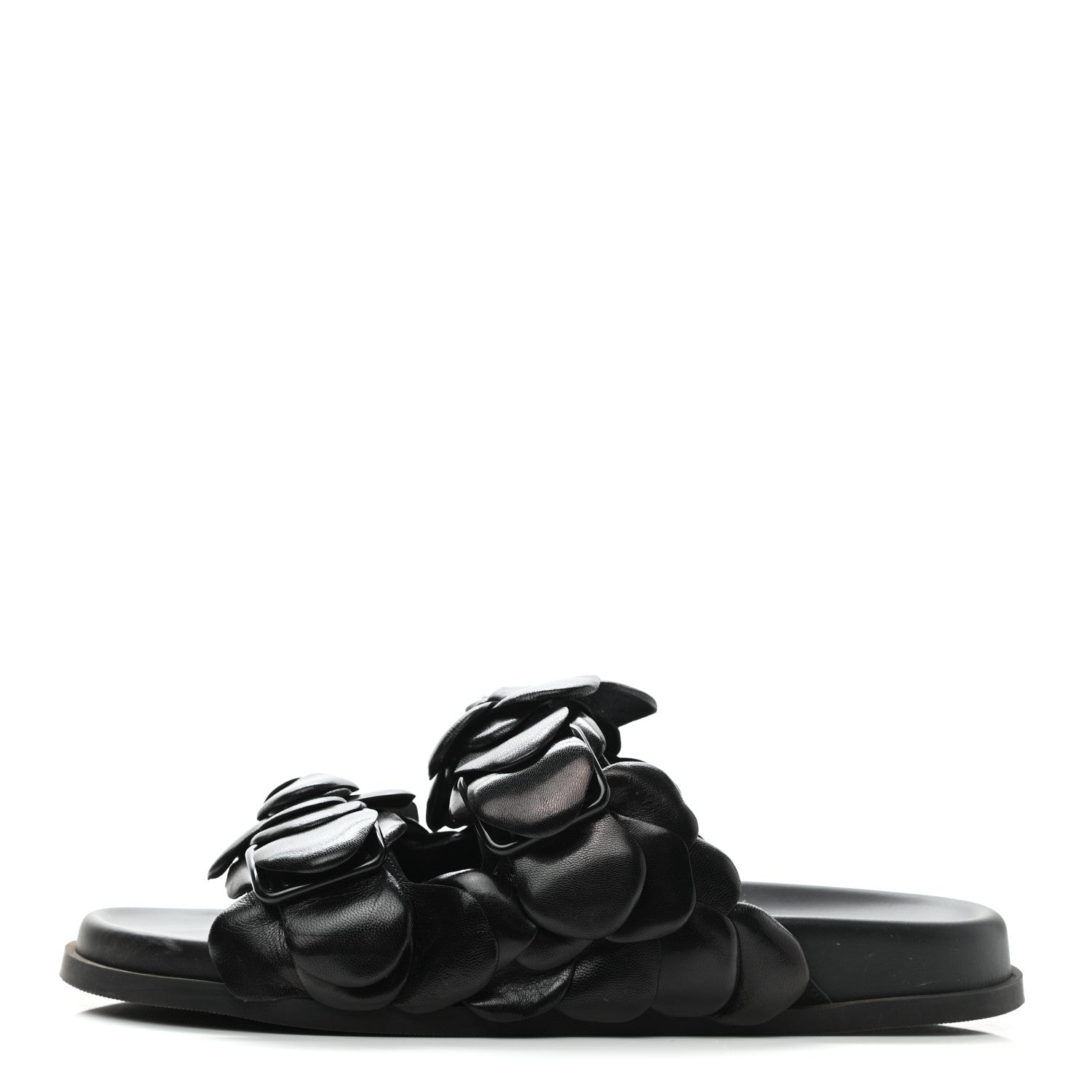 Valentino Garavani Kidskin Atelier 03 Rose Edition Double Buckle Slide Sandals 40 Black 1 of 9