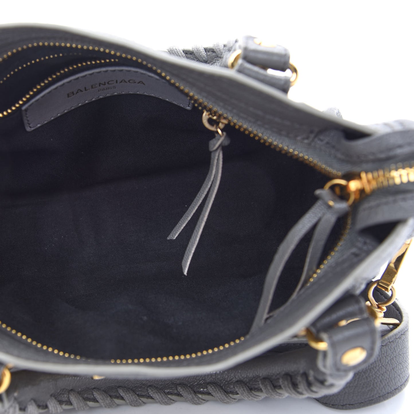 Chevre Gold Metallic Edge Hardware Mini City Gris Acier
