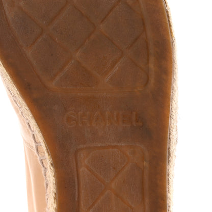 Chanel Lambskin CC Espadrilles 38 Beige Black 7 of 11