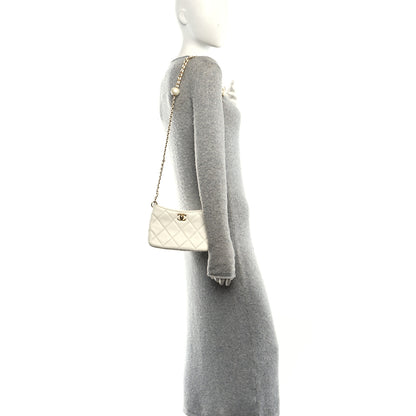 Chanel Lambskin Quilted Mini Pearl Crush Hobo White 2 of 11