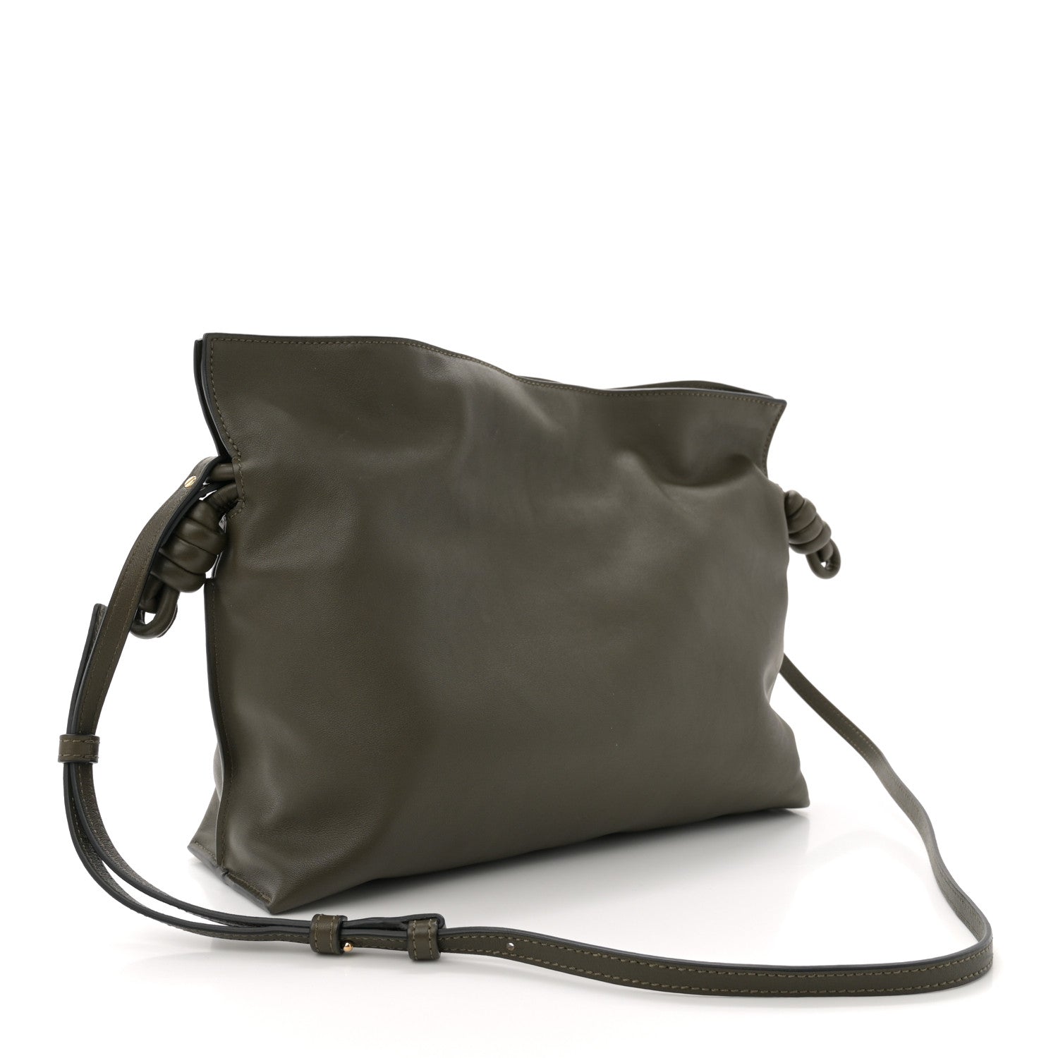 Loewe Nappa Calfskin Medium Flamenco Knot Clutch Avocado Green 3 of 10