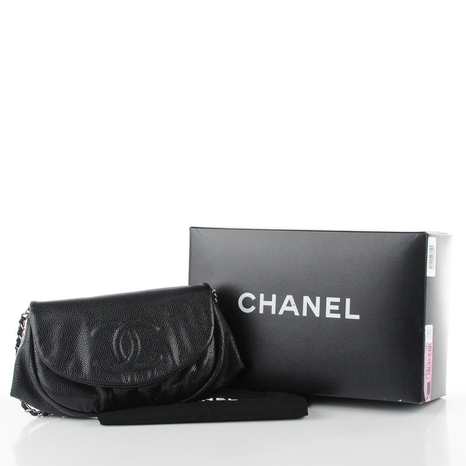 Chanel Caviar Half Moon Wallet On Chain WOC Black 5 of 9