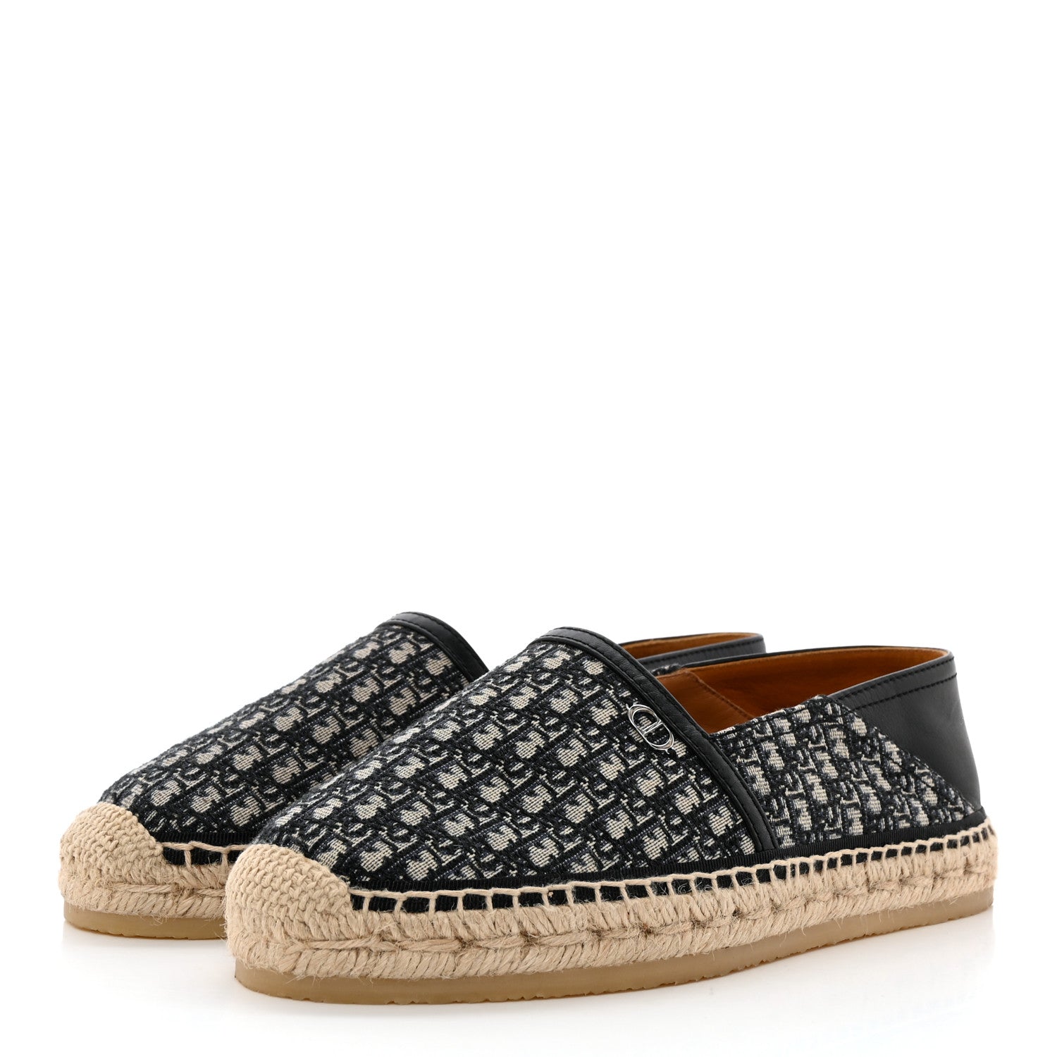 Christian Dior Oblique Womens Paradise Espadrilles 38 Beige Blue 3 of 10